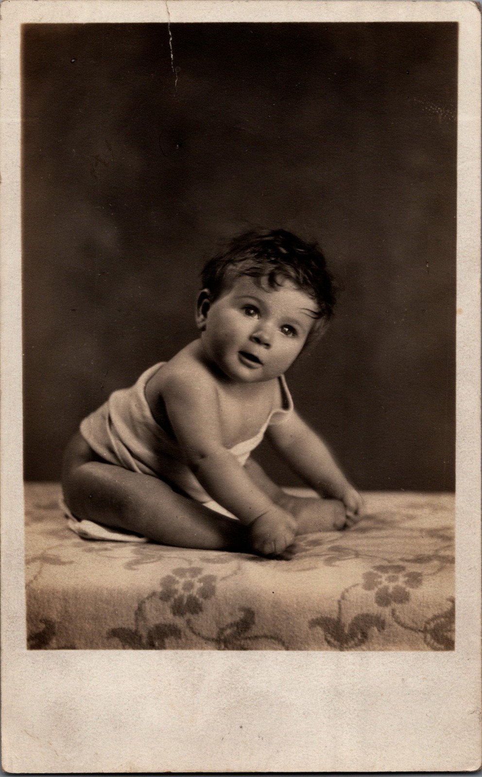 6 Month Baby Portrait Photo RPPC Postcard Azo 1910s