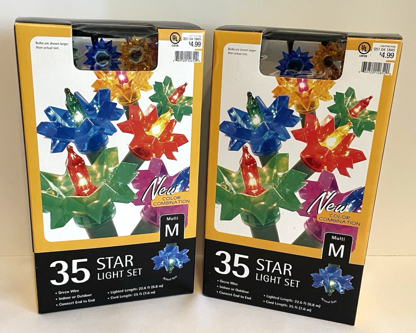 2 Sets 2006 Target Star Christmas Lights 35 Star Light Set Indoor/Outdoor