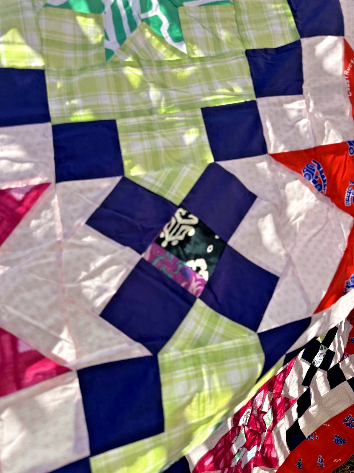 Summer Cosmic Jewels Handmade Cotton Queen Patchwork quilt top/topper