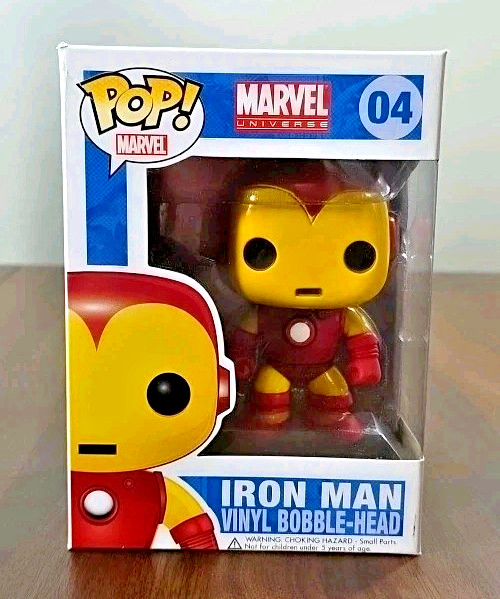 Funko Pop #04 Iron Man LARGE FONT Vinyl Bobble-Head Marvel EARLY Release Vaulted