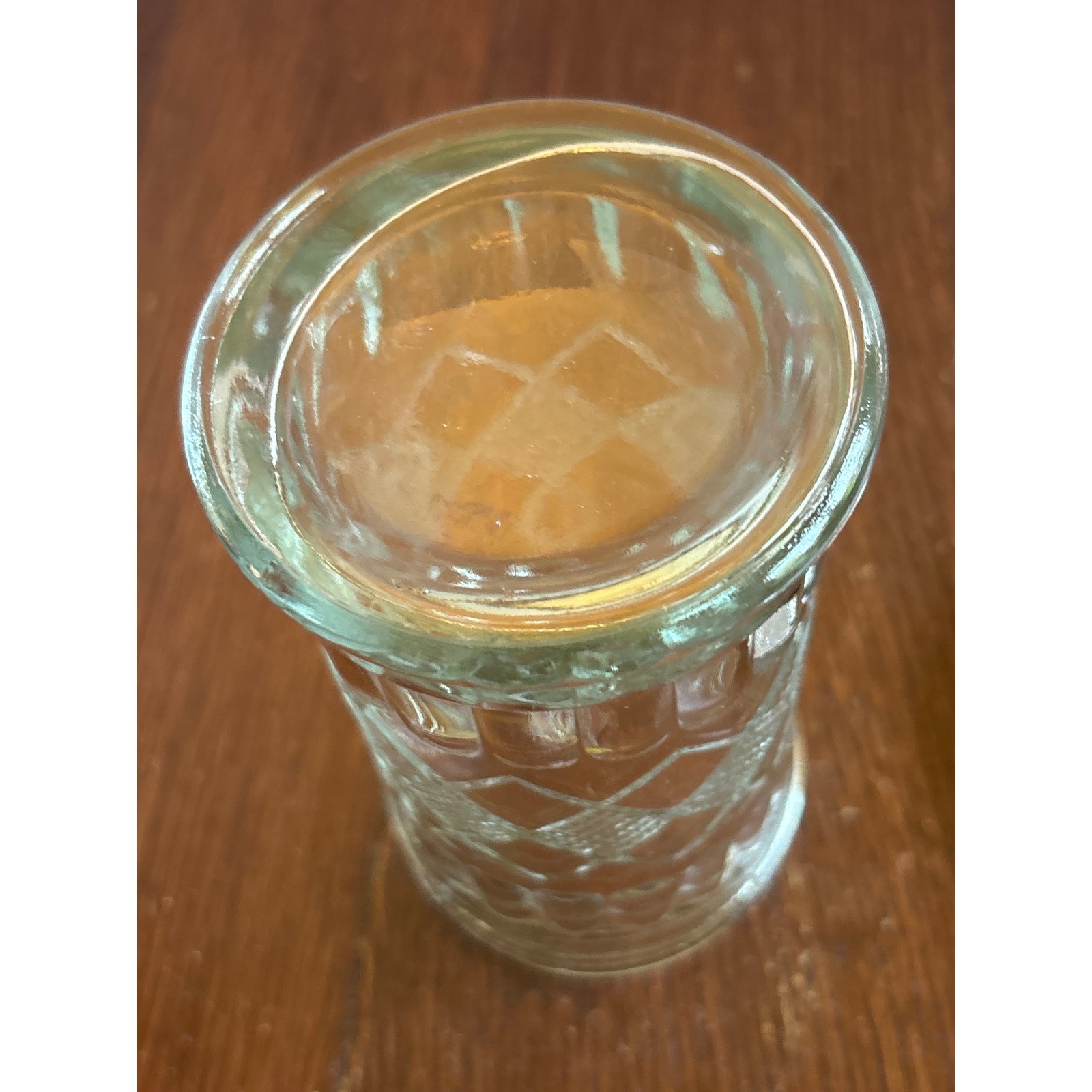 Vintage Clear Diamond Pattern Glass Sugar Shaker Spice Dispenser Stainless Lid
