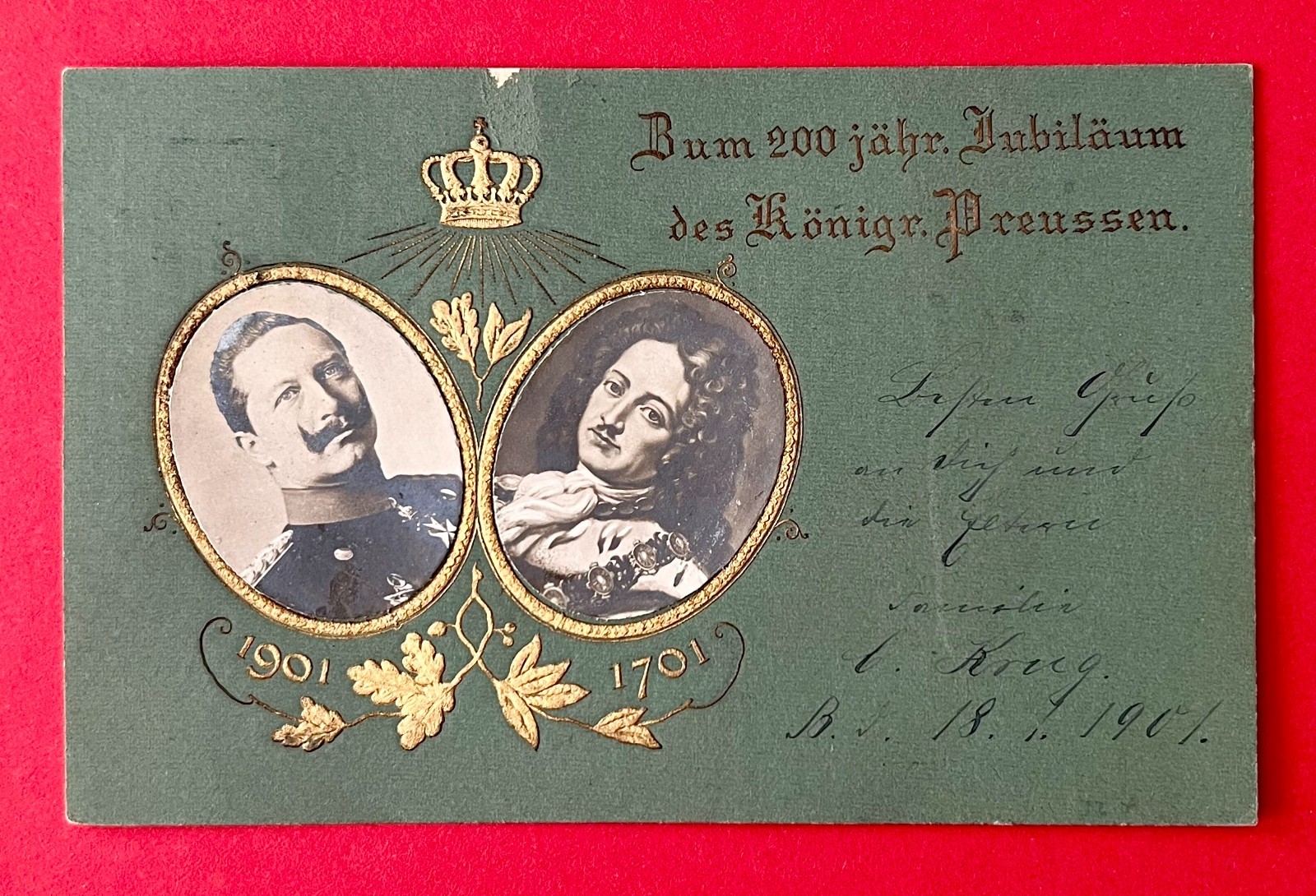 Occasion Postcard Nobility & Monarchy 1901 200th Anniversary Jubilee of the Kingdom (163179