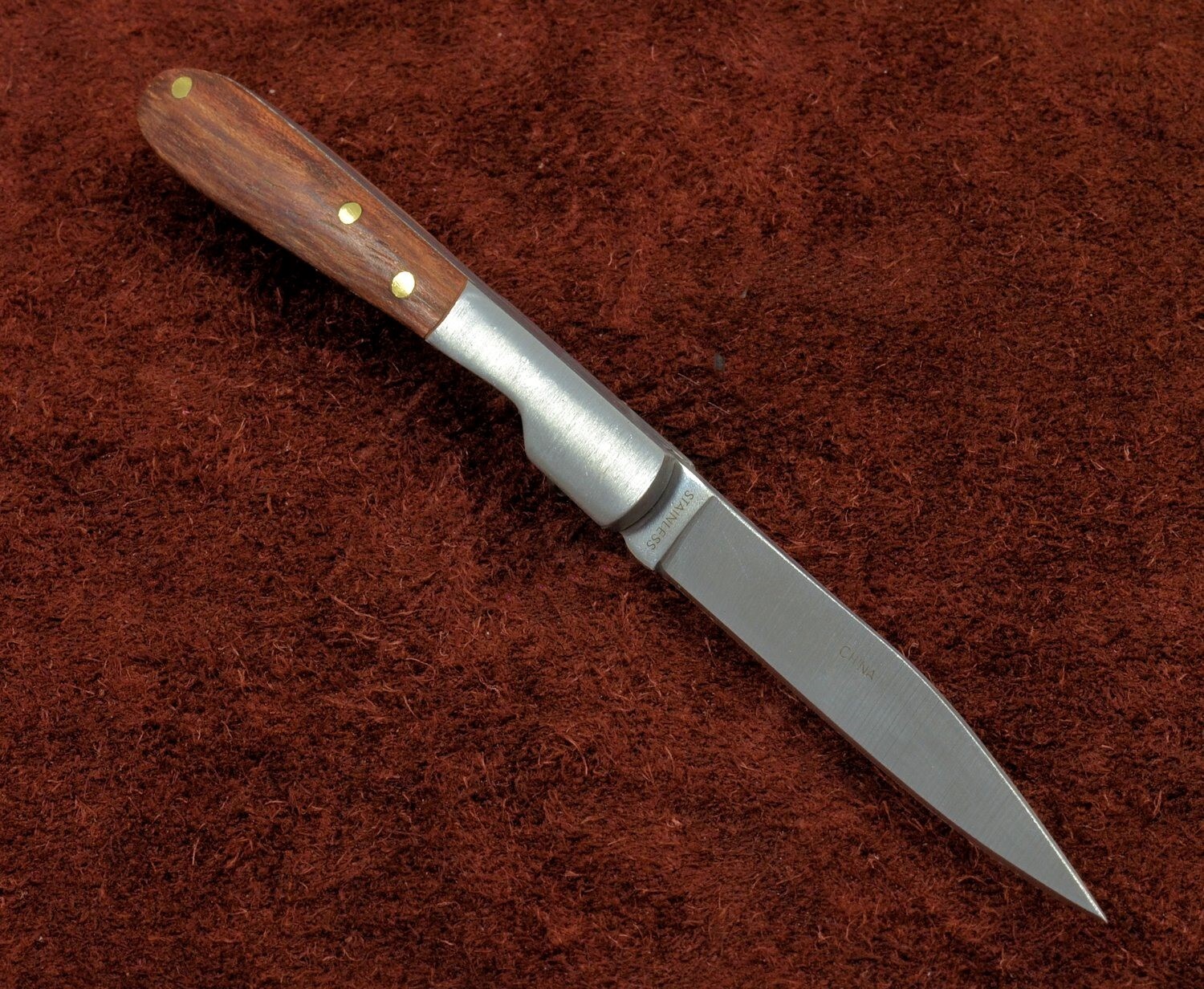Small Pocket Folding Toothpick Fruit Knife – Stainless Steel w/Rosewood Handle