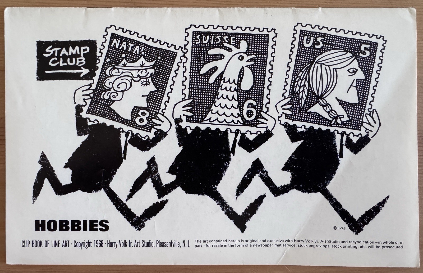 Harry Volk Clip Book Of Line Art HOBBIES #169 (1968) NEWSPAPER ADVERTISING
