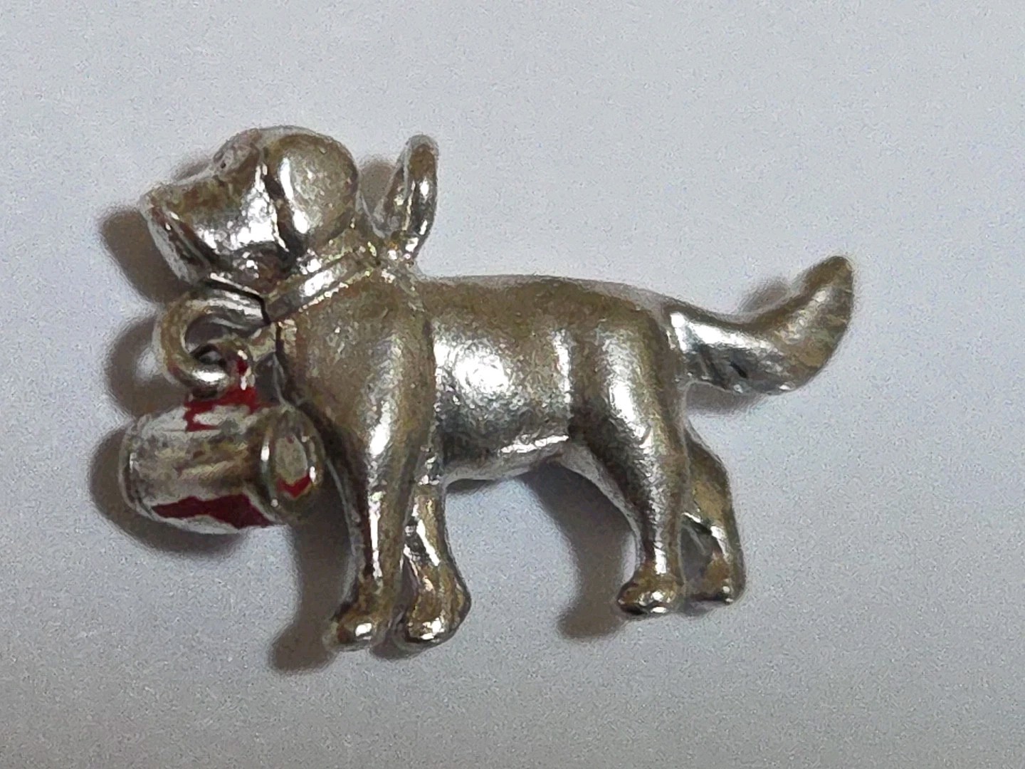 Sterling Silver ~ St Bernard Charm ~ Dangling KEG! ~ VERY RARE! ~ VINTAGE