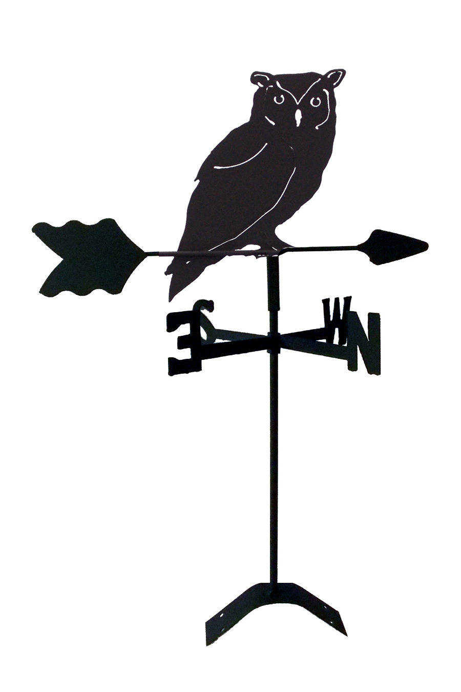 owl weathervane black wrought iron look roof mount made in usa tls1064rm