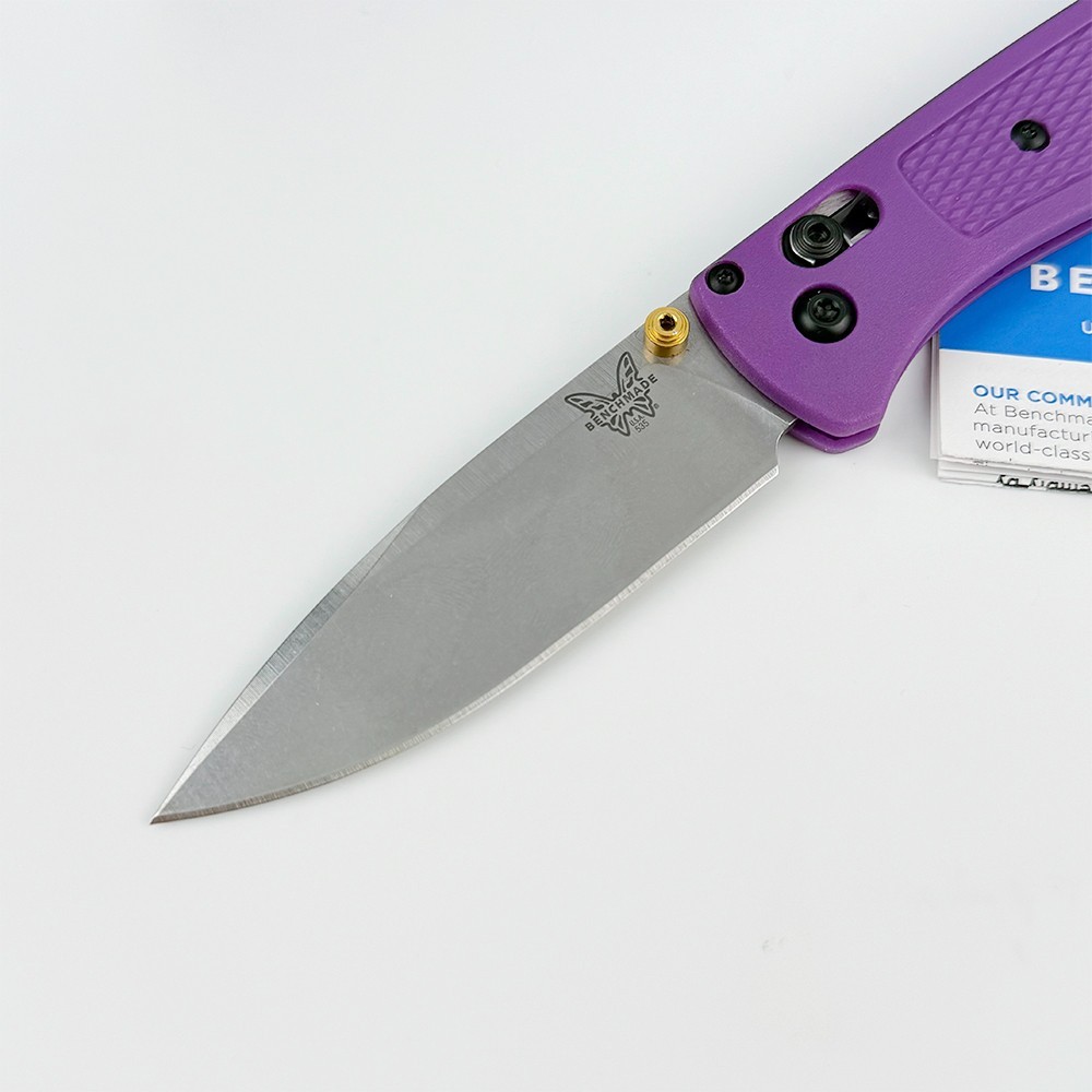 Benchmade Knives Bugout 535 CPM-S30V Steel Purple Grivory Handle Folding Knife