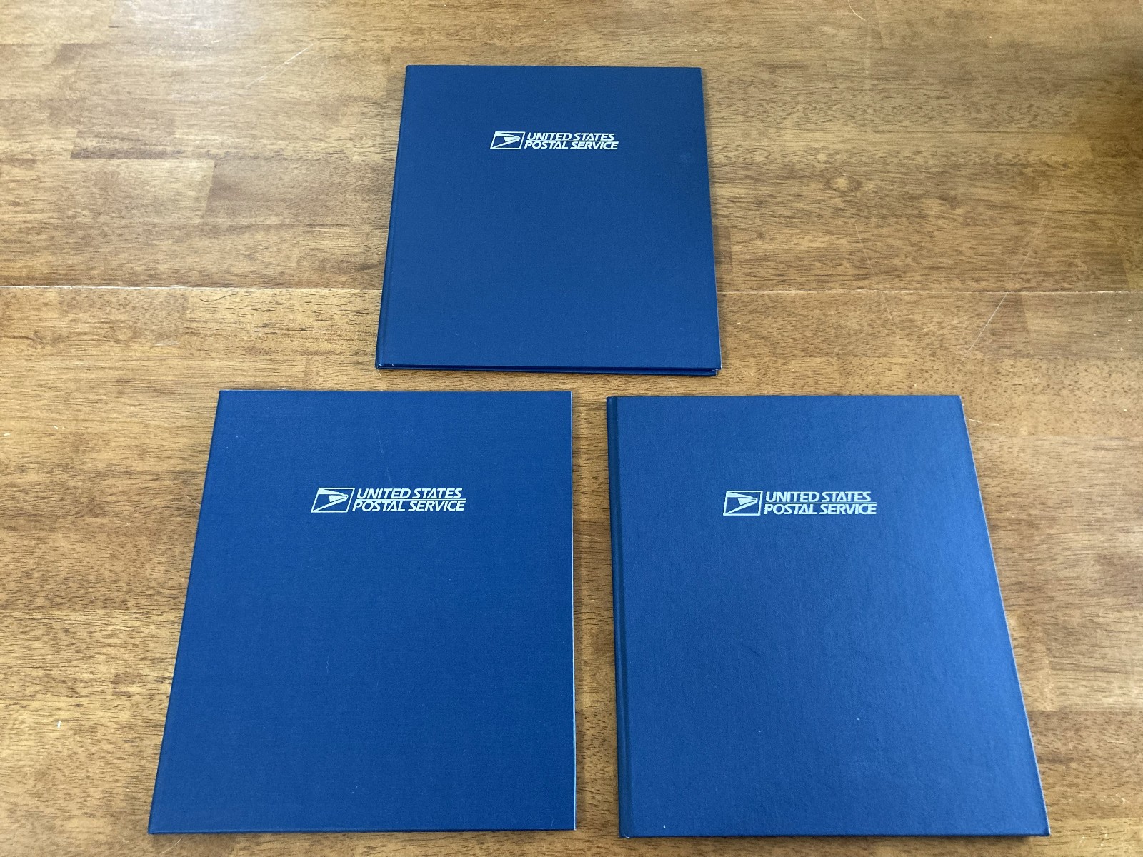 (3) USPS Blue Hard Back 12 x 10.5 Award Display Binder Vintage 1990s