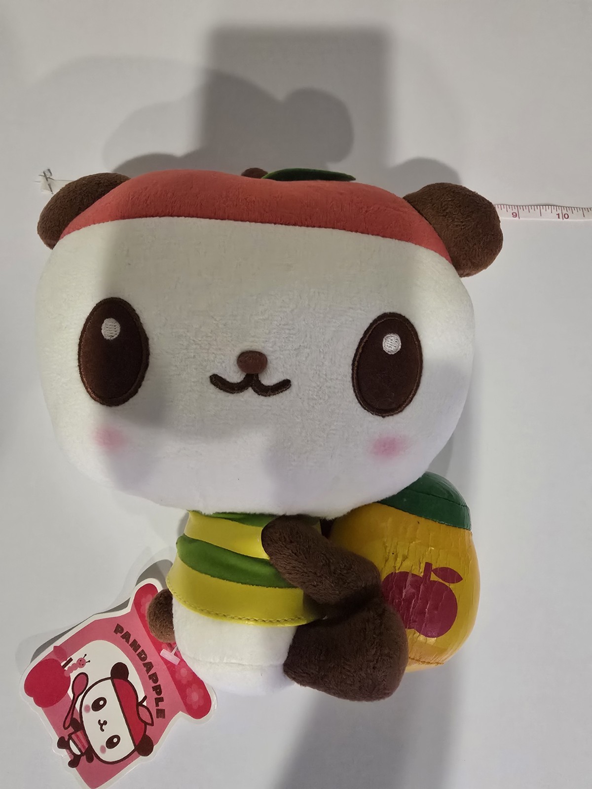 Sanrio Pandapple Panda Bear With Apple Jar Plush vinyl jar has tear
