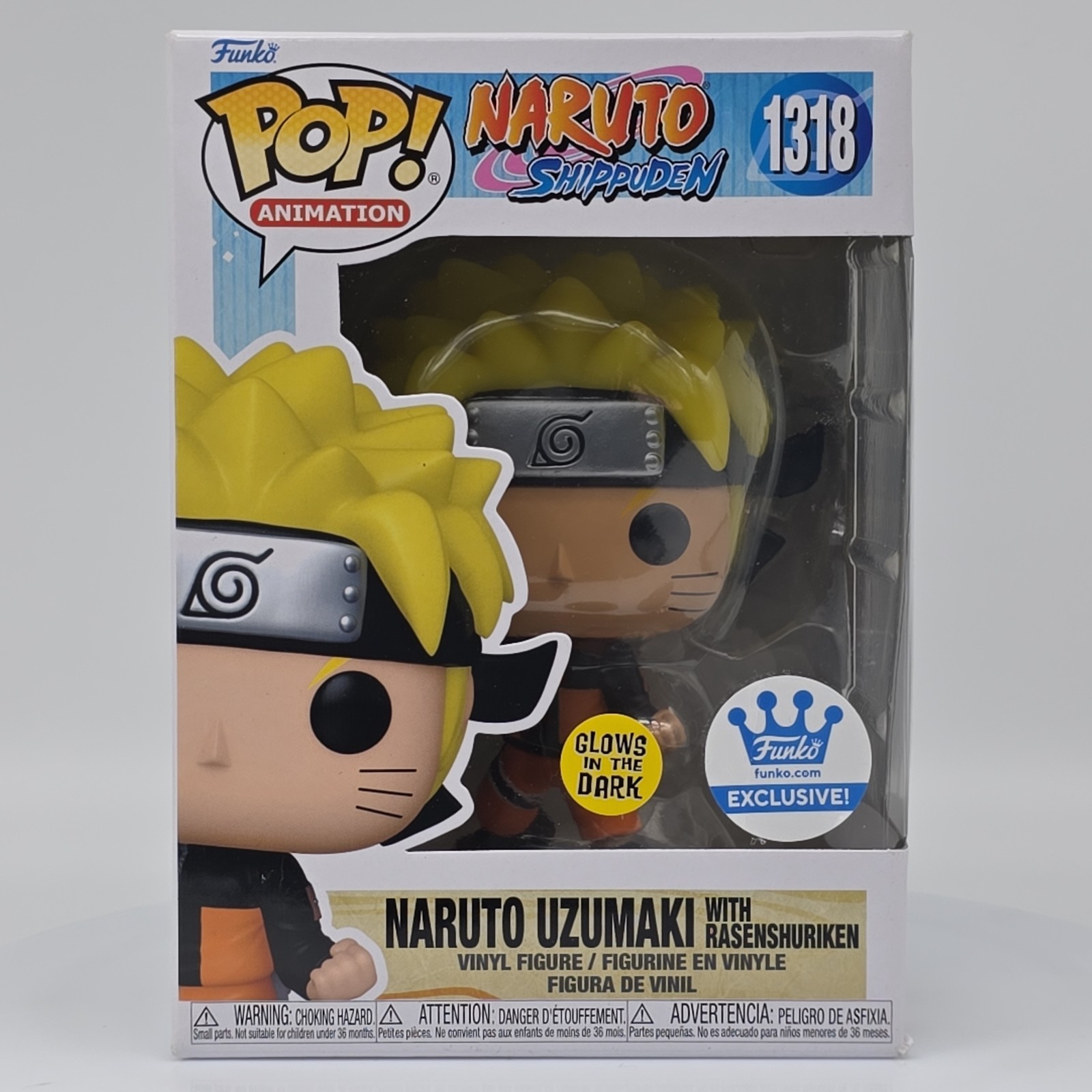 Funko Pop Naruto Shippuden Naruto Uzumaki with Rasengan Glows 1318 w/Protector
