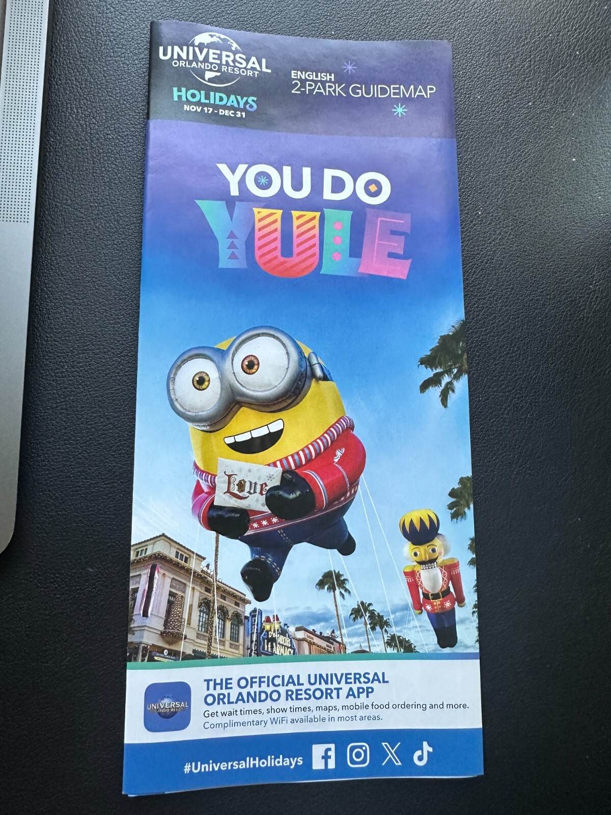 November/December 2023 Universal Orlando Resort “You Do Yule” 2-Park Guidemap