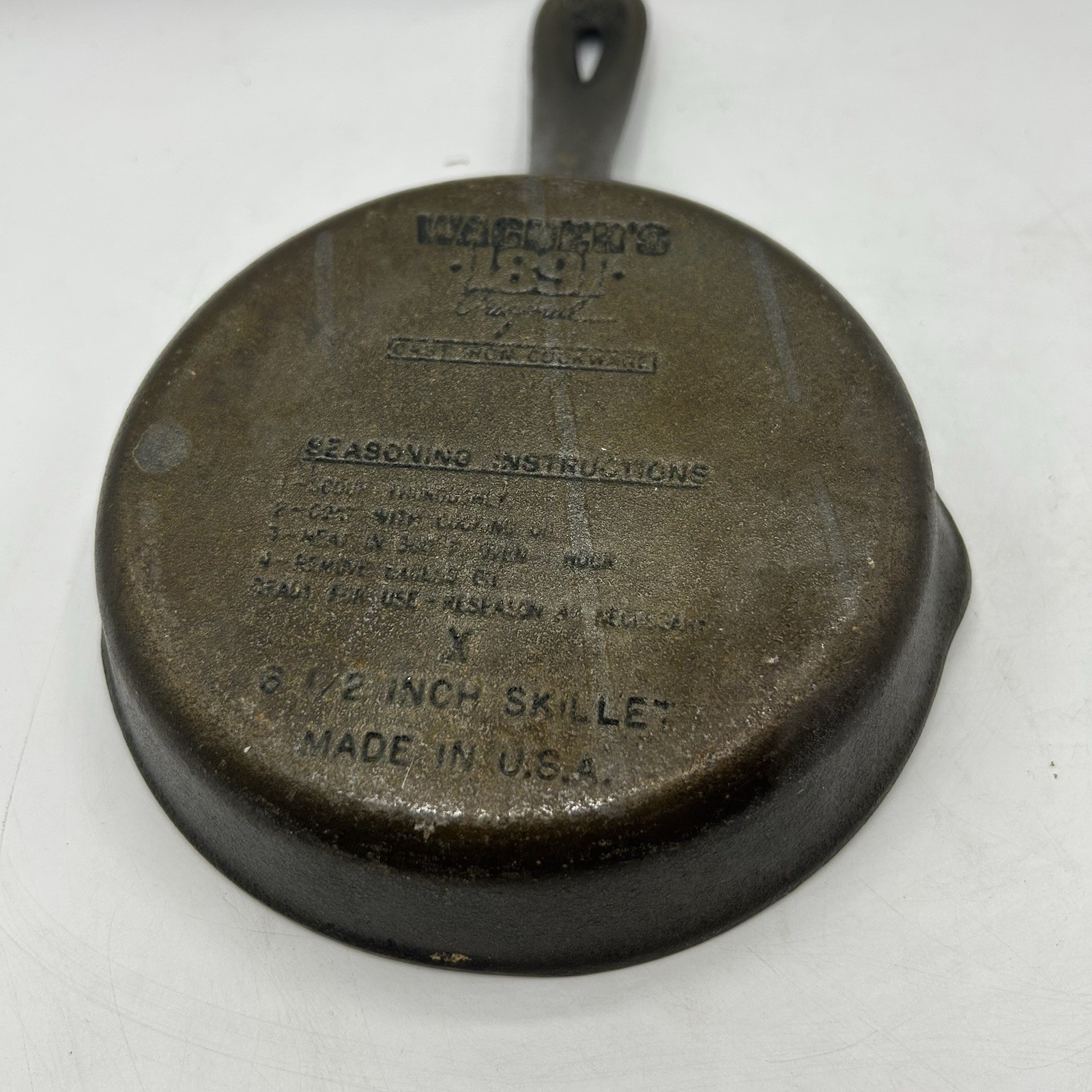 2 Vintage Cast Iron WAGNERS 1891 Original Cookware Set 6.5” 8″ Skillet Fry Pans