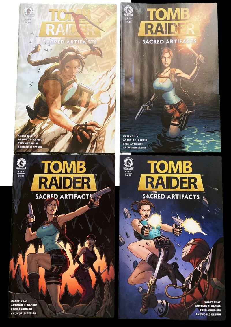TOMB RAIDER SACRED ARTIFACTS #1 2 3 4 SET OF 4 DARK HORSE COMIC BOOKS LARA CROFT
