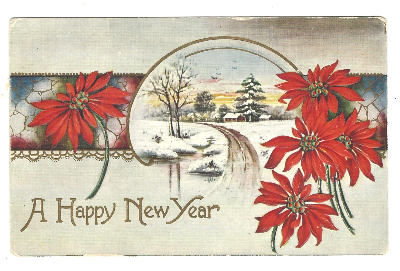 Postcard Embossed Undivided Back Germany New Year 1 Cent Stamp