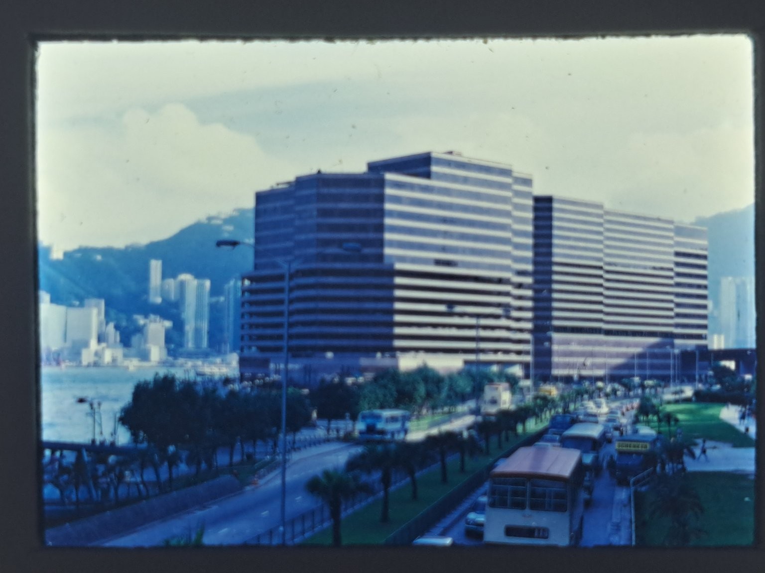 Vintage Hong Kong Tsim Sha Tsui East Skyline Film Slide 35mm Color Souvenir
