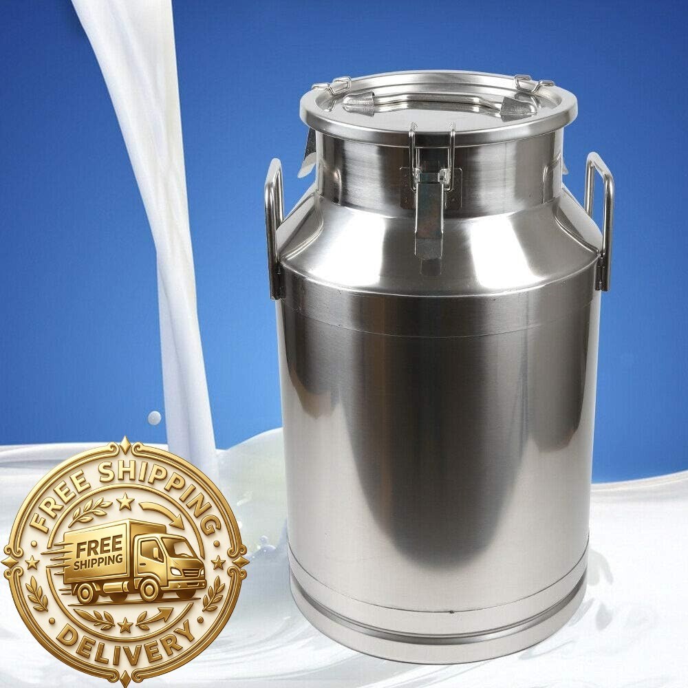 Ethedeal Milk Can – Stainless Steel Milk Can Canister Dairy Pot Bucket(40L/10.5G