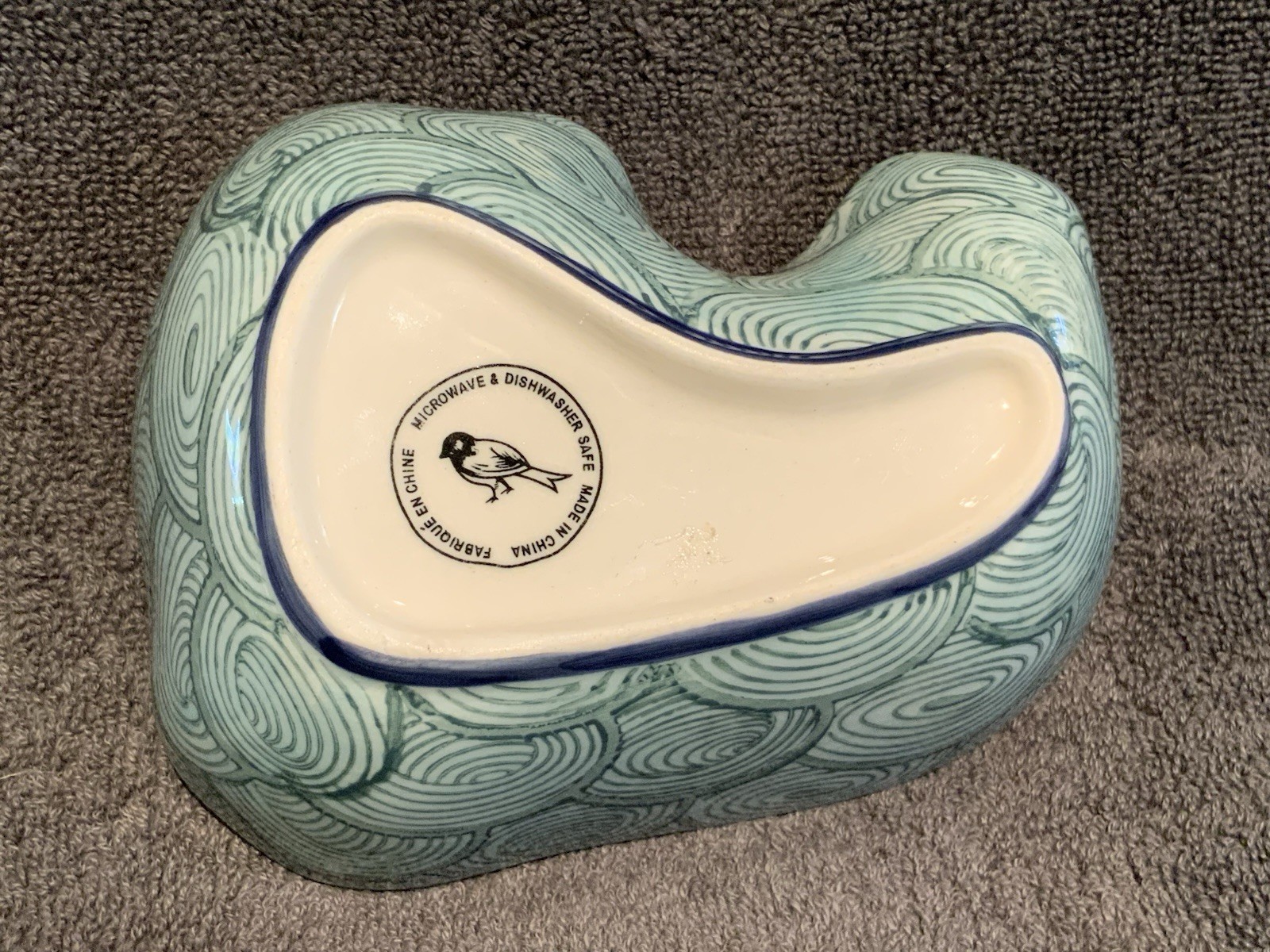 Anthropology Hand Painted Ceramic Elephant 6.25”L x 4.25”W x 1.75”H Trinket Dish