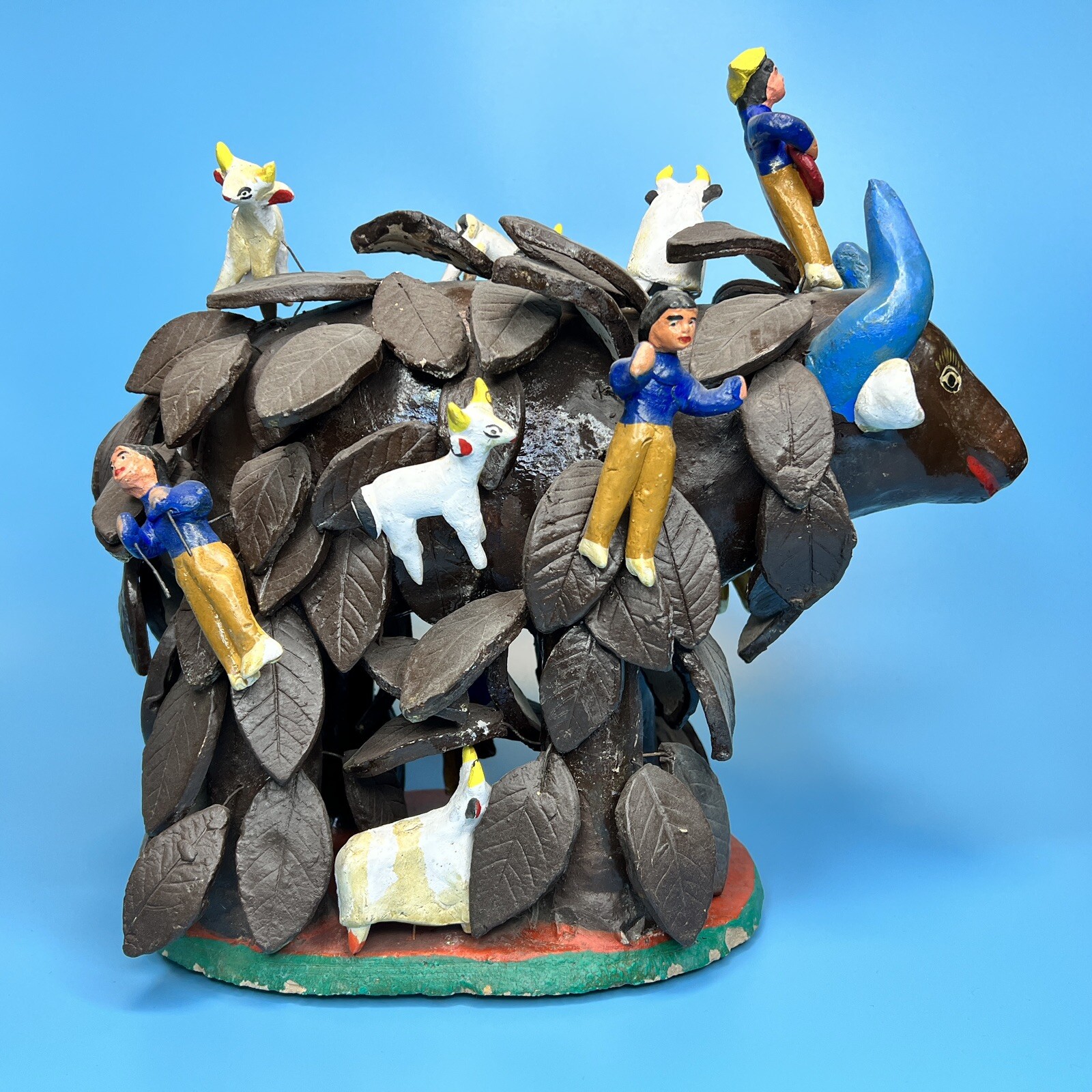 el TORO, Matador, Cuadrillas ~ Rosendo Rodriguez Mexican Pottery Folk Art 1970s