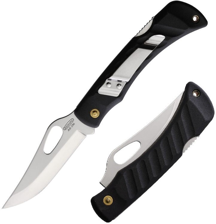 Mikov Crocodile Folding Knife 3.75″ 420 Steel Clip Blade Black Synthetic Handle