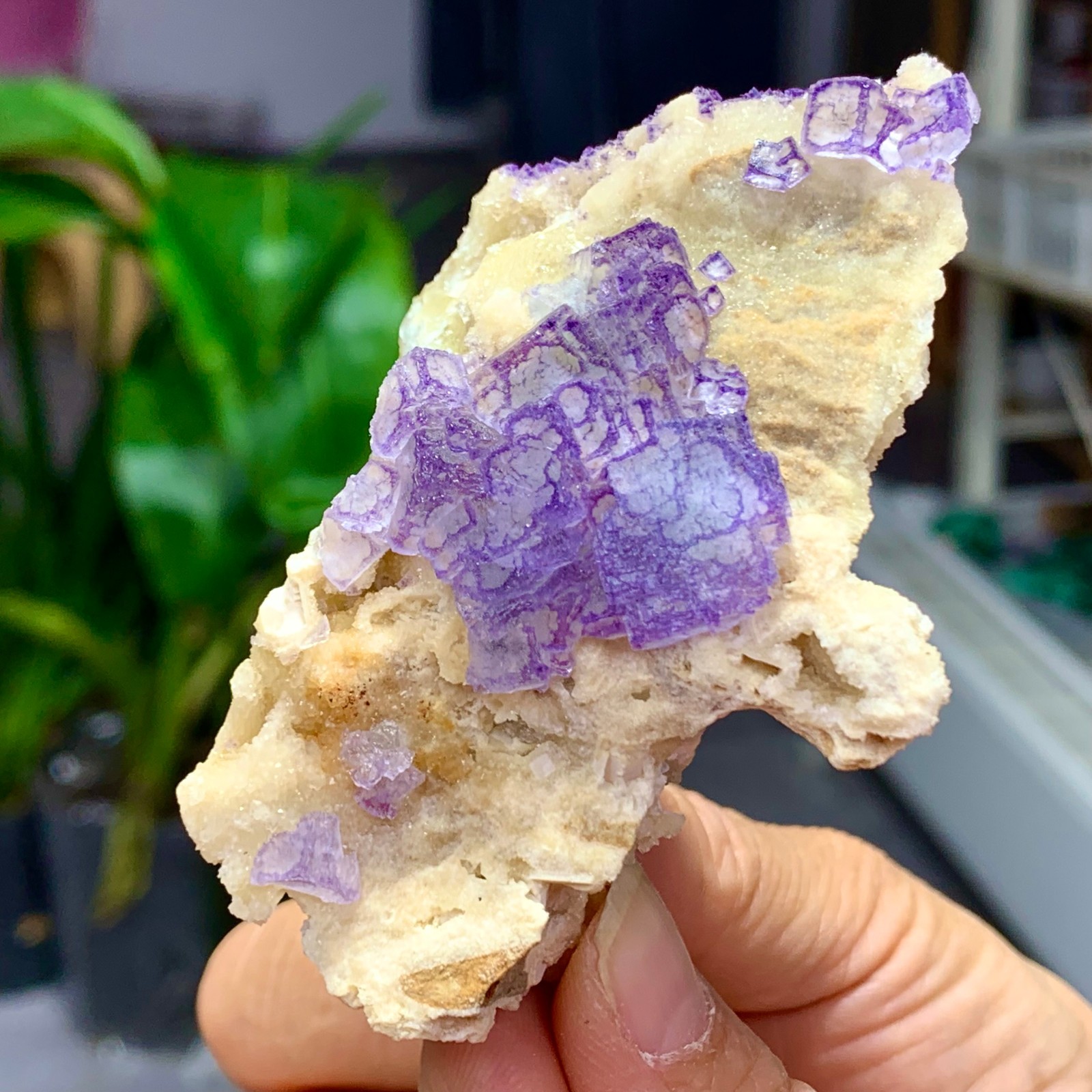 150G Natural Purple green QR code fluorite Cube Crystal Mineral Specimen