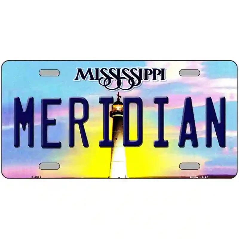 Meridian Mississippi Metal Novelty MINI Plate Size Tag Sign Car Truck Wall Home