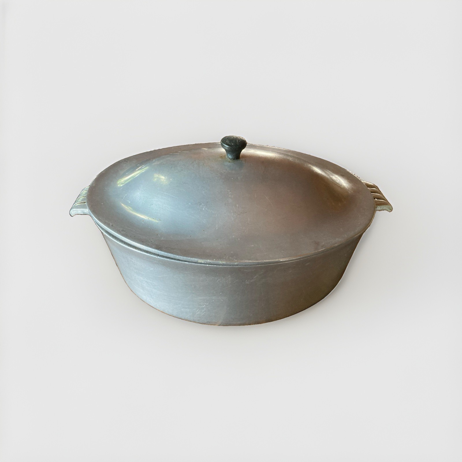 Vintage Heavy Cast Aluminum Oval Roaster Dutch Oven Rack And Lid Included