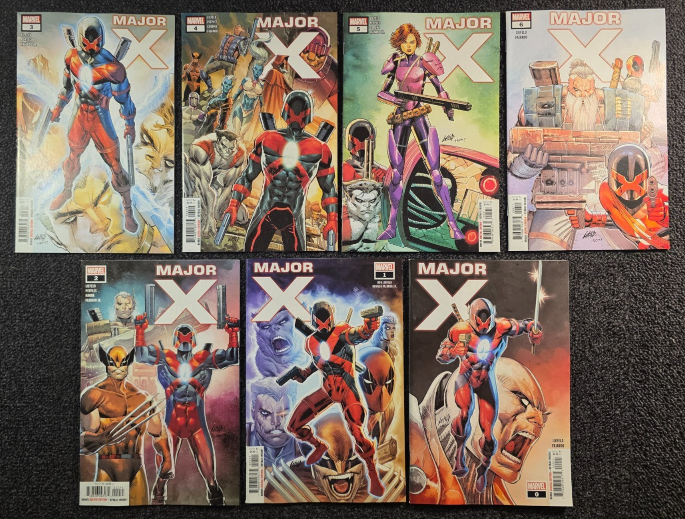 MAJOR X 0 1 2 3 4 5 6 COMPLETE SET KEYS 1st apps Rob LIEFELD Covers Deadpool
