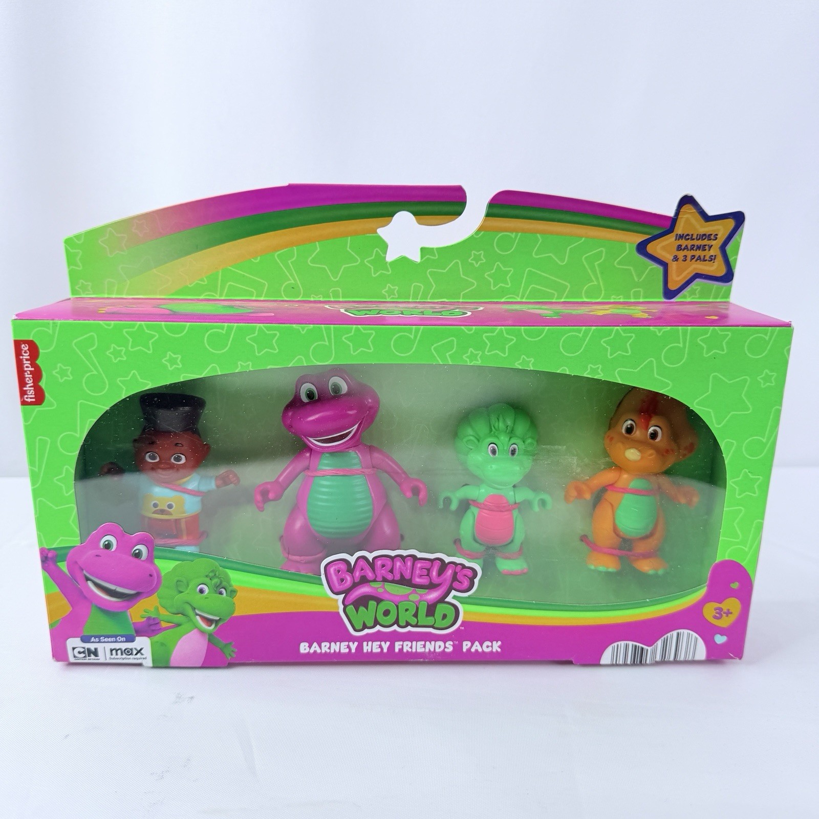 Fisher-Price Barney’s World Barney Hey Friends Pack 4 Mini Plastic Figures Set