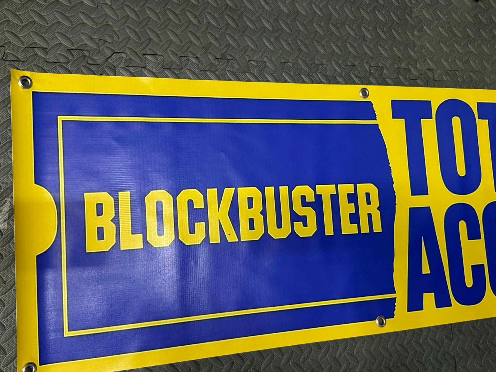 Blockbuster Video Banner 4 FEET – Retro Vinyl Sign Movie Retail Store Wall Decor
