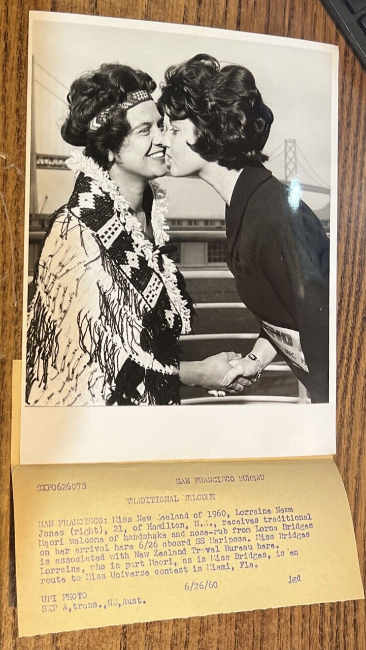 Vintage 7 X 9 Photo – Young Women “Rubbing Noses” – See pictures (1960)
