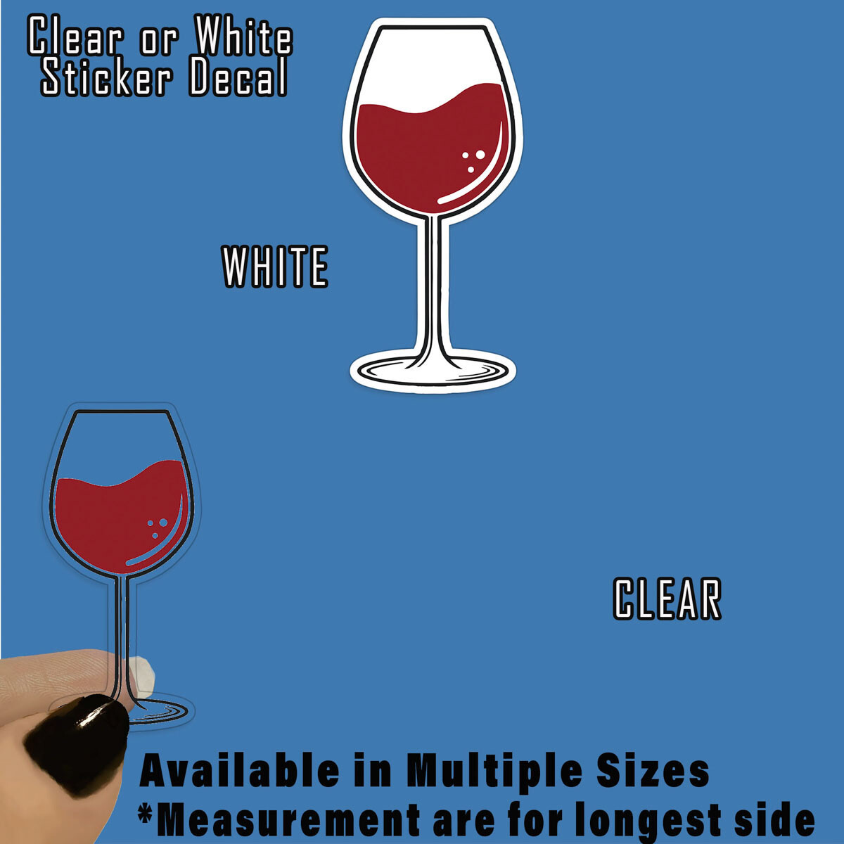 Red Wine Glass Vinyl Decal Sticker Indoor Outdoor 4 Sizes