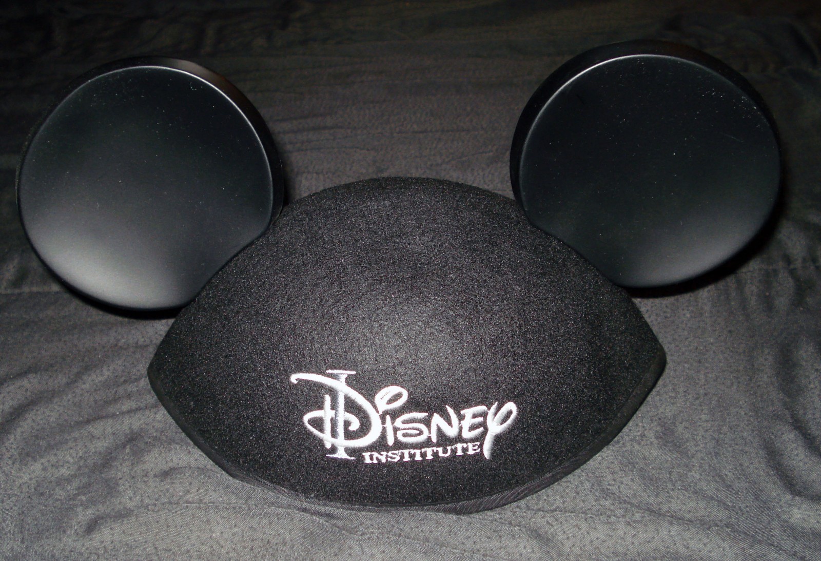 Disney Institute Black Mickey Mouse Ears Adult Size Hat Cap 100% Polyester