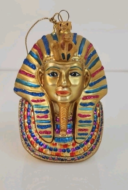 King Tut Mercury Glass Ornament Made in China (4 inch Height)
