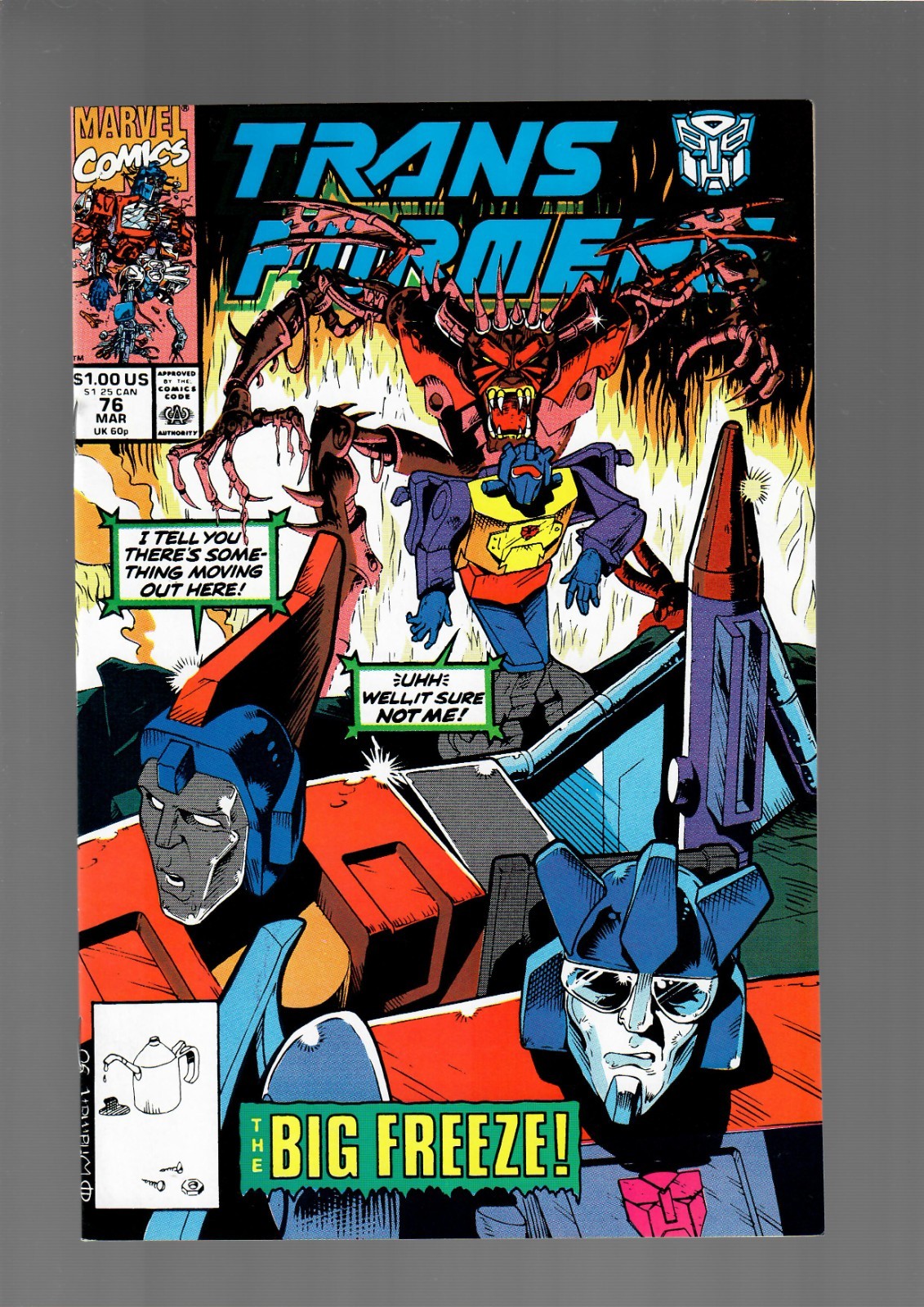 TRANSFORMERS #76 NM- 9.2 1991 Marvel Comics Low Print Run Andrew Wildman Cover