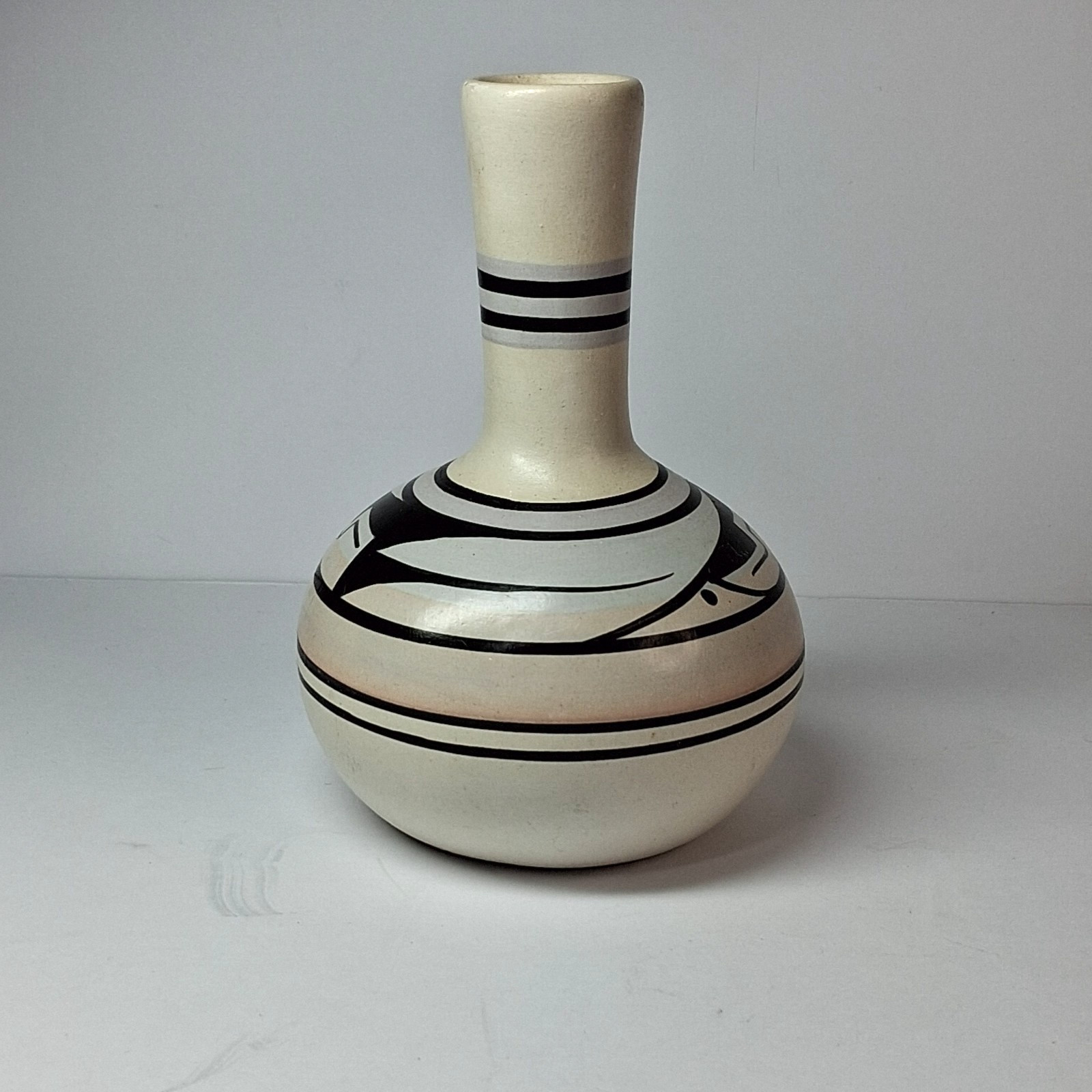 Southwestern Native American Cedar Mesa Navajo Pottery Painted Bud Vase Signed