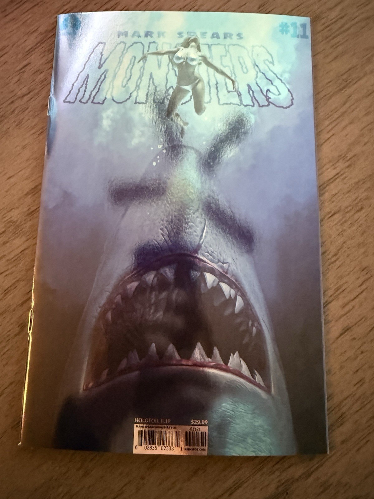 Mark Spears Monsters #11 Cvr B Jaws Shark Attack Holofoil Flip Cover Variant NEW