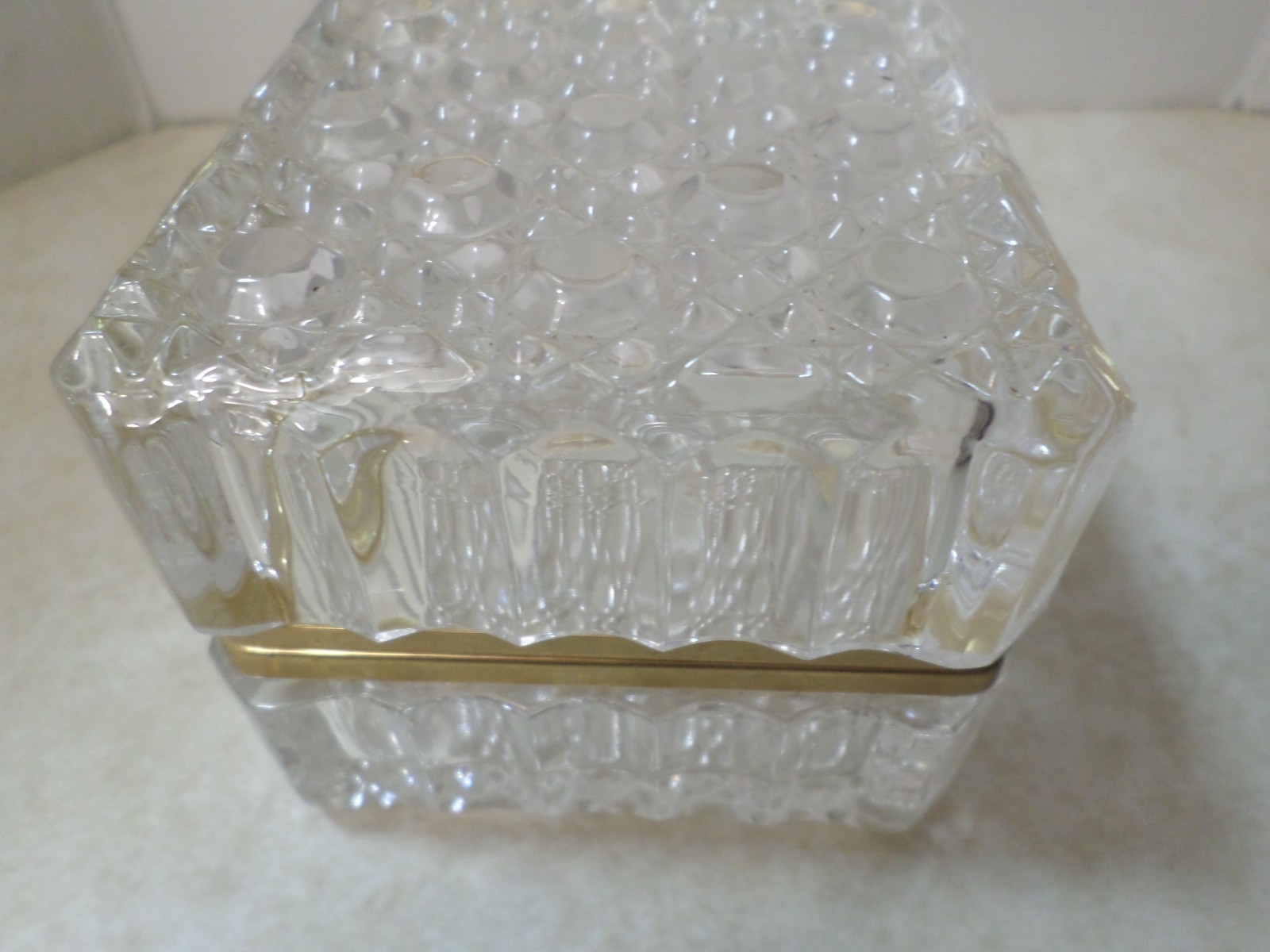 Westminister Baccarat STYLE Diamond Cut Trinket Box Vintage
