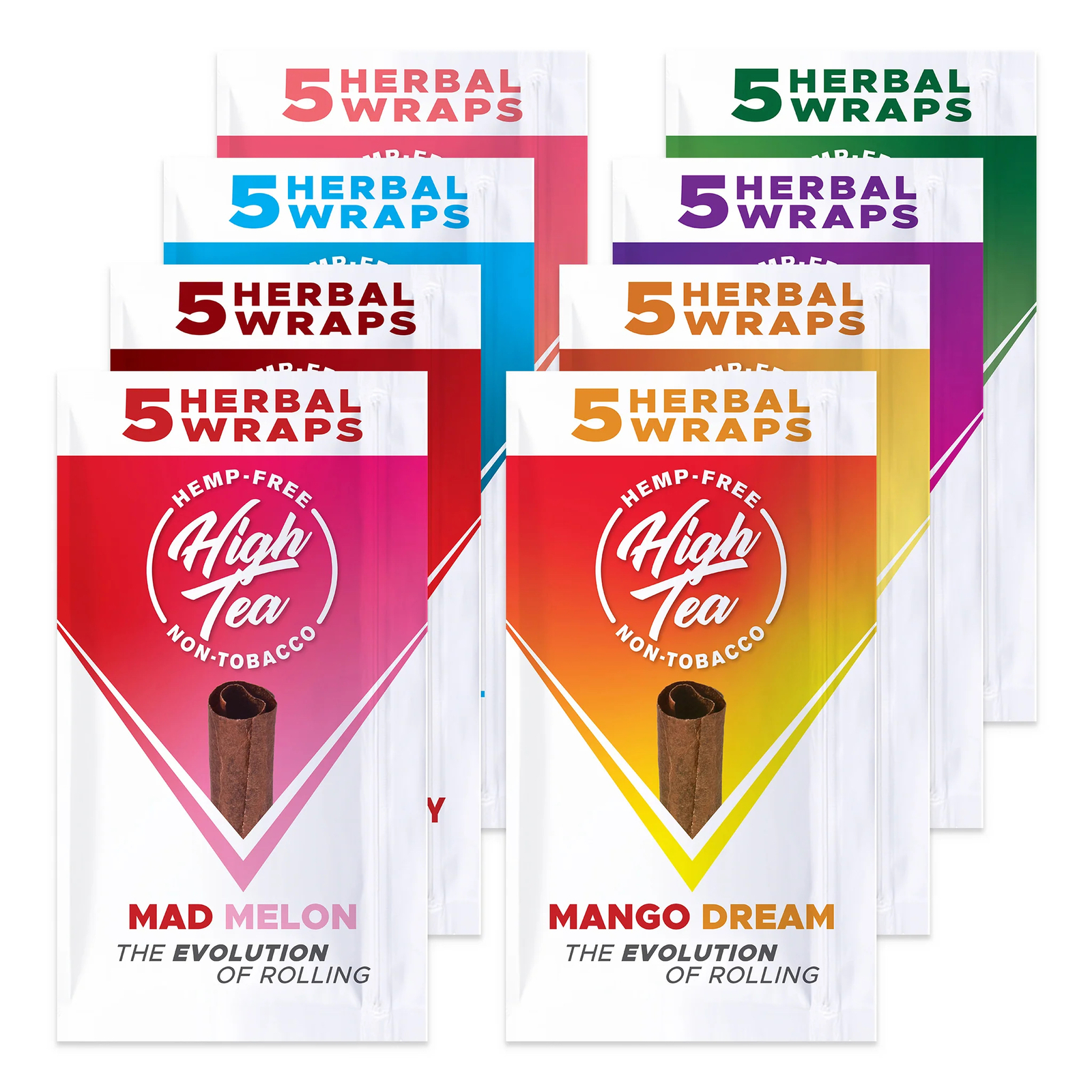 High Tea Wraps Variety Pack (All Flavors) Natural Leaf Herbal Wraps (40 Wraps)