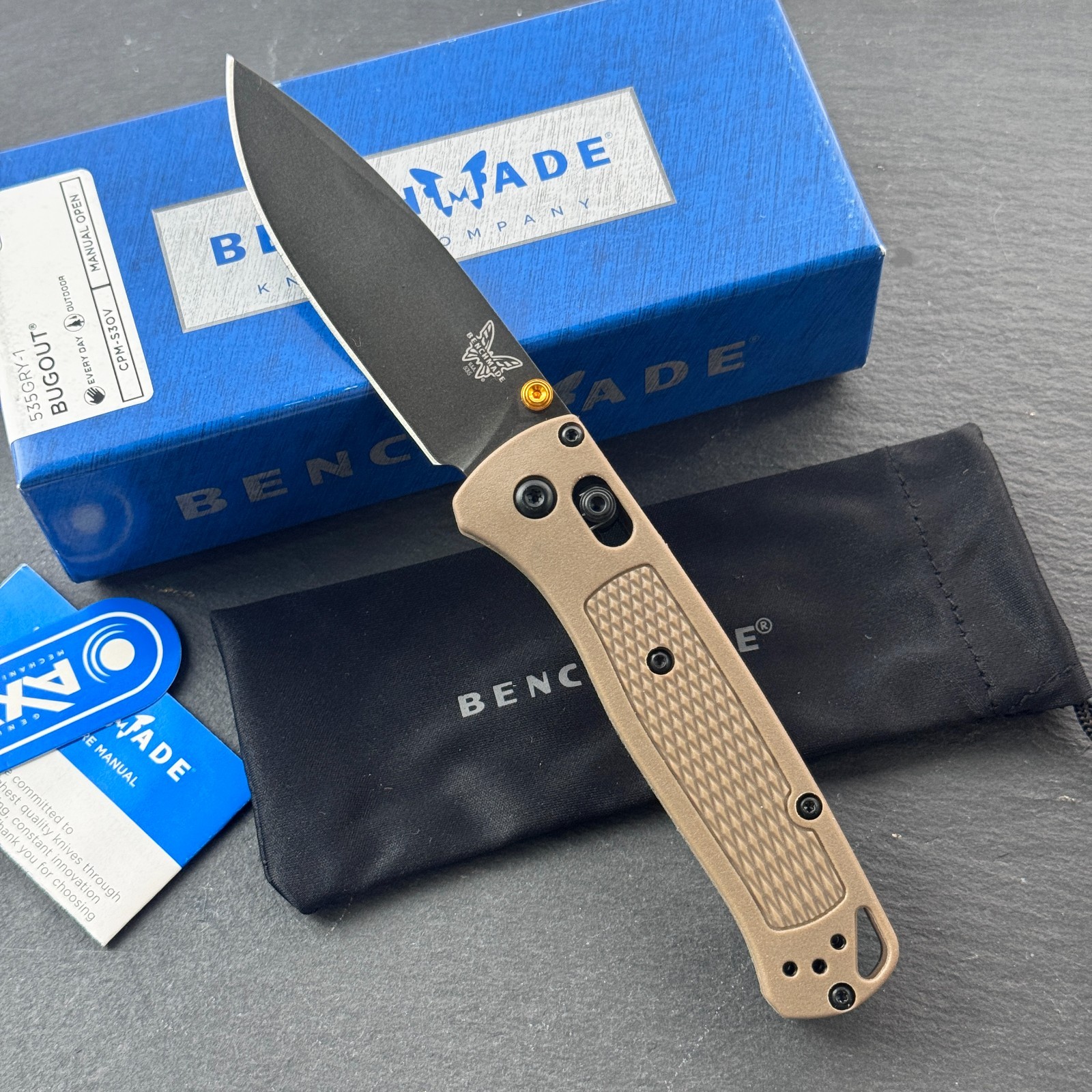 Benchmade Bugout 535GRY-1 Ranger Green Grivory Handle CPM-S30V Folding Knife
