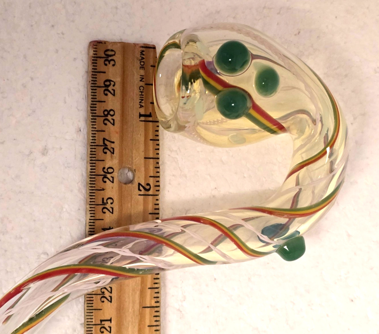 7″ High Flow STRIPED THICK GLASS SHERLOCK Standing Tobacco Pipe with Feet