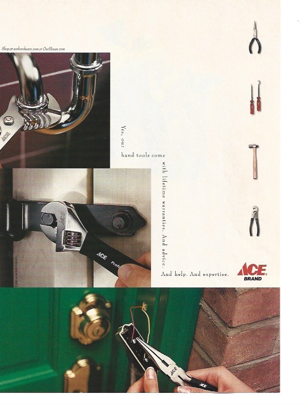 Ace Hardware Hand Tools 2000 Vintage Magazine Print Ad