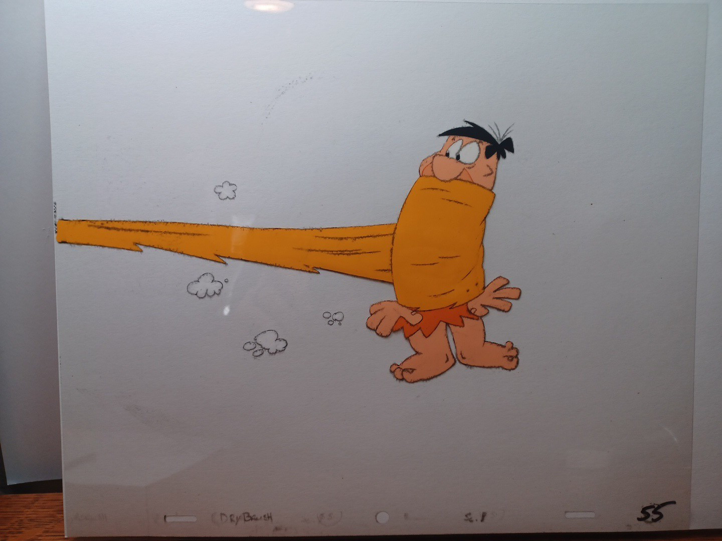 Fred Flintstone 10 1/2 x 12 1/2″ Cartoon Animation Production Cell RRGS3
