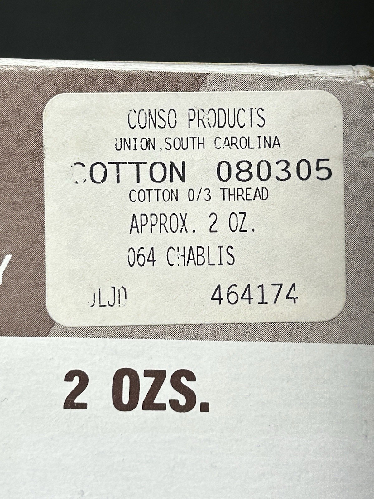 Vintage Conso Thread, 16 Spools, 2oz NOS, Ivory #80305