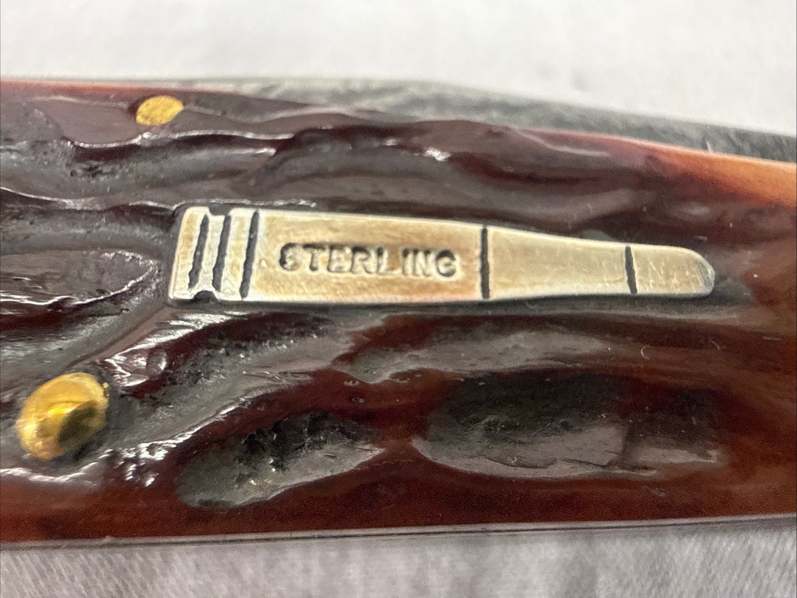 Remington Damascus Sterling Baby Bullet R1173D Damascus bone stag mint USA knife