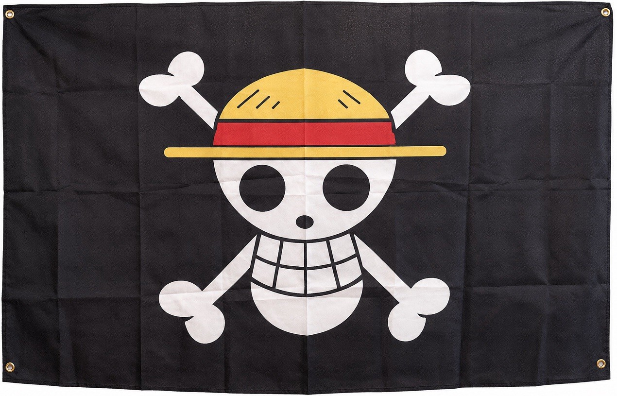 One Piece Luffy Straw Hat Pirates Flag 3ft X 5ft – 4 Grommet Holes