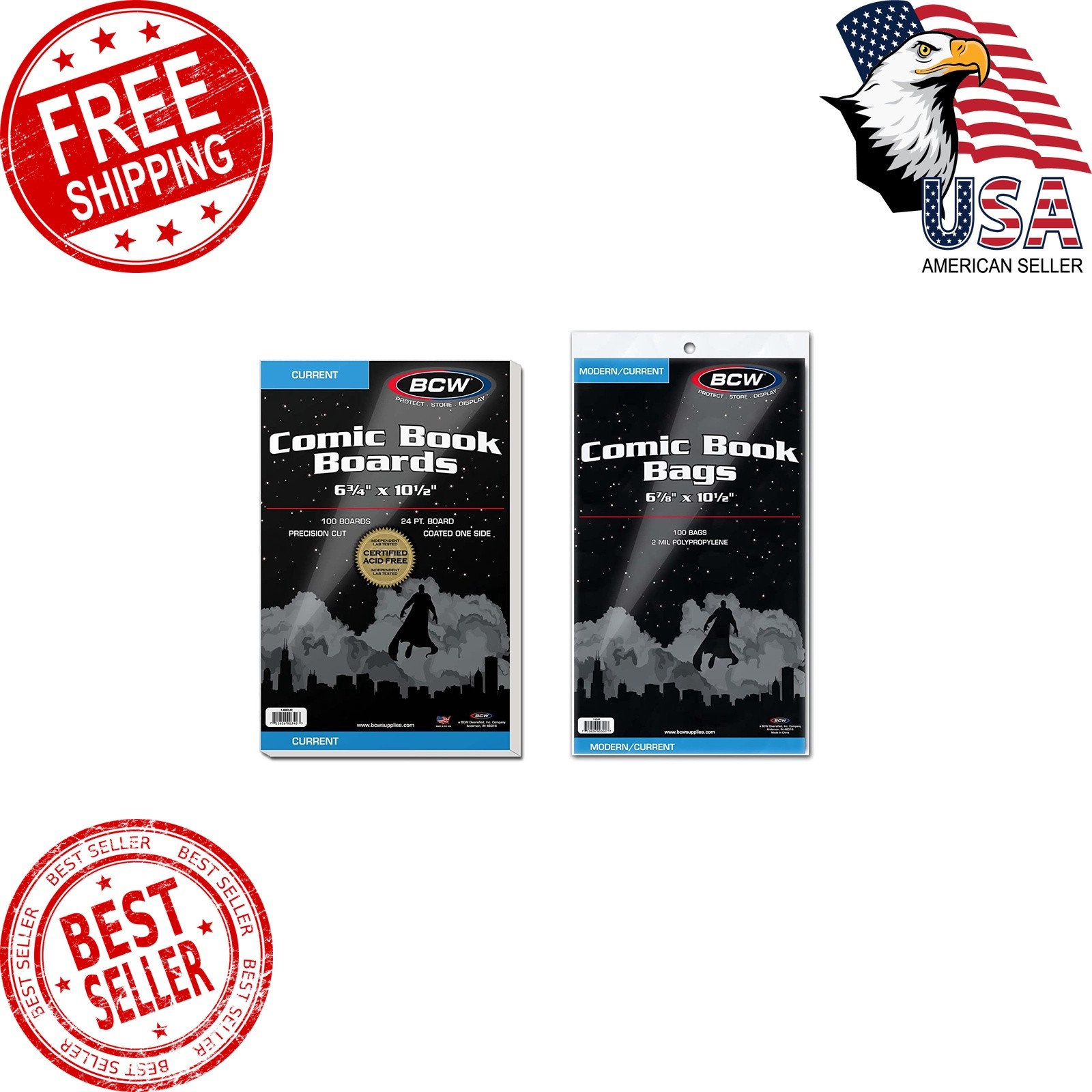 BCW Current Comic Boards Bags Combo 100