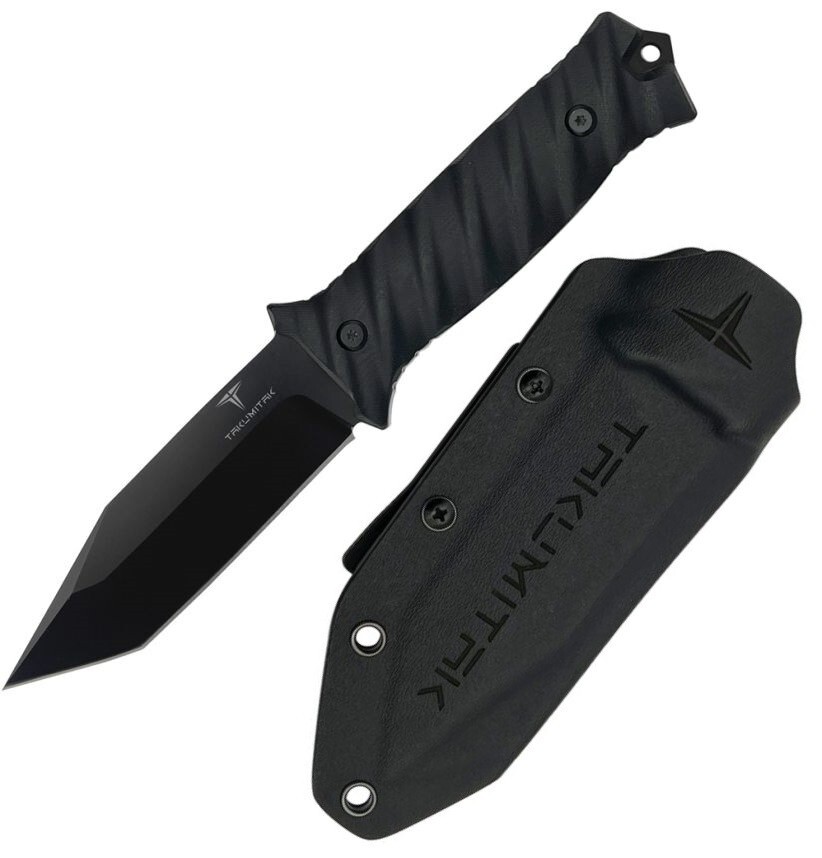 Takumitak Fulcrum Fixed Knife 4.5″ D2 Steel Full Tang Blade Black G10 Handle