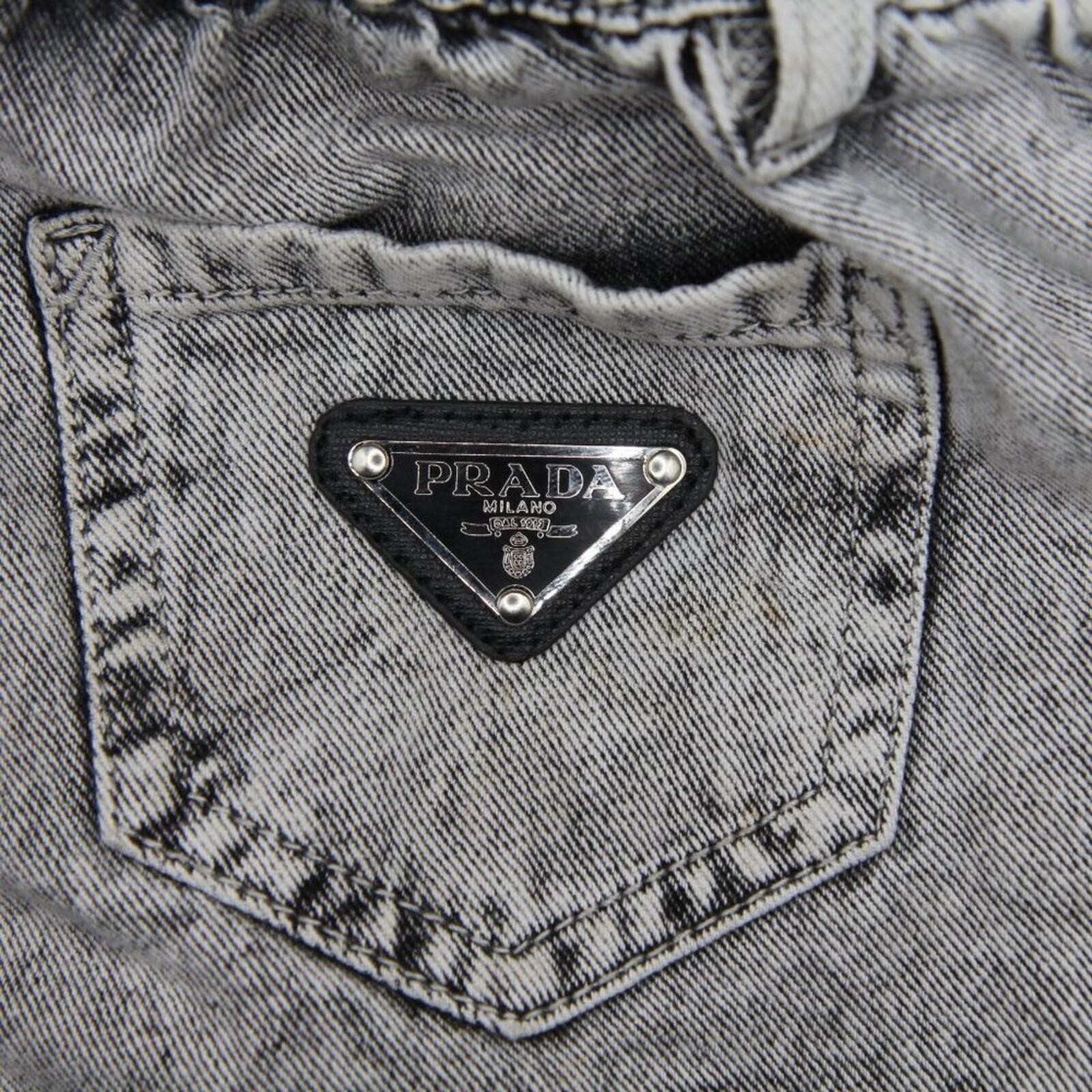 Black Prada Designer LABEL Triangle Patch Replacement 48x30mm