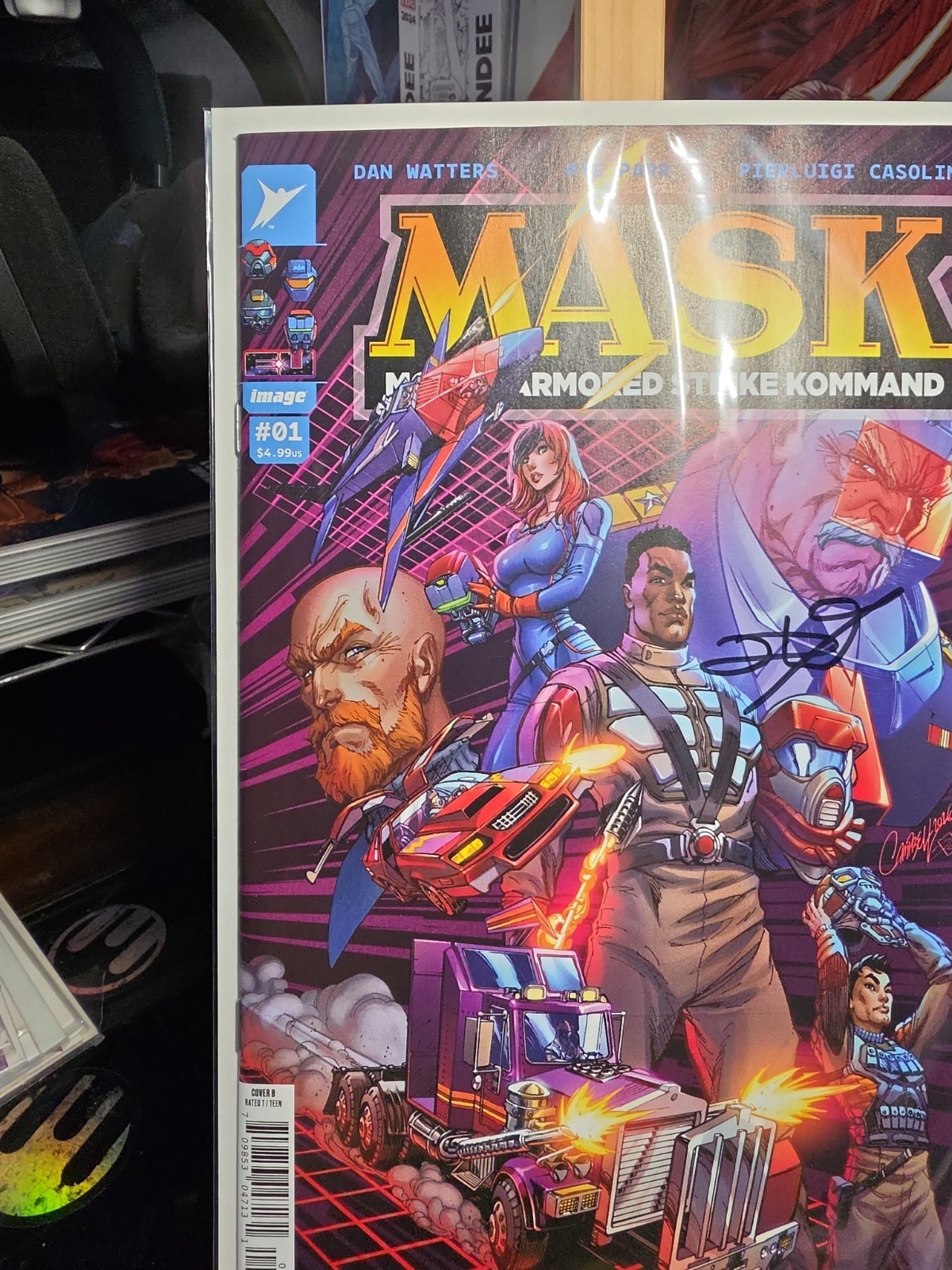 MASK 1 SIGNED DAN WATTERS COA COVER B J SCOTT CAMPBELL & SABINE RICH PYE PARR .