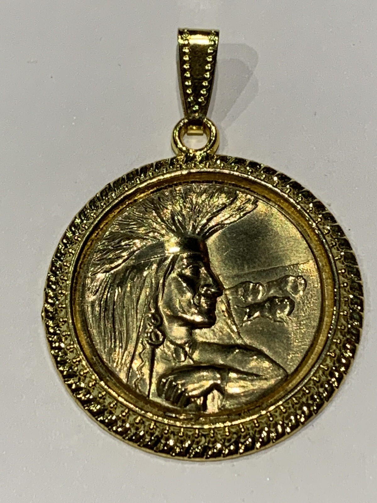 40% Off *HANDCRAFTED VINTAGE NATIVE AMERICAN CHIEF PENDANT.brass-NEW